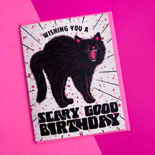Load image into Gallery viewer, Halloween Cat Birthday Card: Clear sleeve