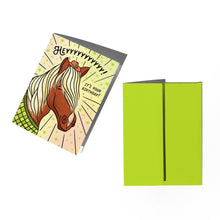 Load image into Gallery viewer, Horse Birthday Card: Clear sleeve