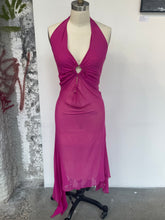 Load image into Gallery viewer, Pink O-Ring Halter Midi Dress
