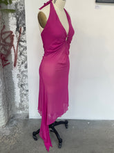 Load image into Gallery viewer, Pink O-Ring Halter Midi Dress