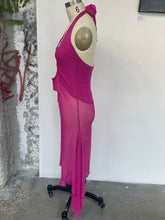Load image into Gallery viewer, Pink O-Ring Halter Midi Dress
