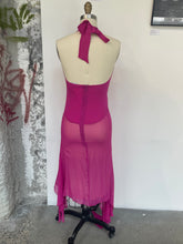 Load image into Gallery viewer, Pink O-Ring Halter Midi Dress