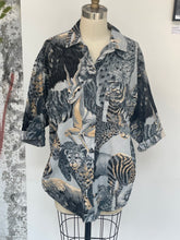 Load image into Gallery viewer, Grey Animal Print Button Down