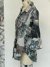 Load image into Gallery viewer, Grey Animal Print Button Down