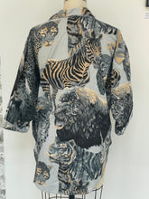Load image into Gallery viewer, Grey Animal Print Button Down