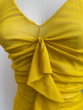 Load image into Gallery viewer, JPG Fuzzi Yellow Mesh Midi Dress