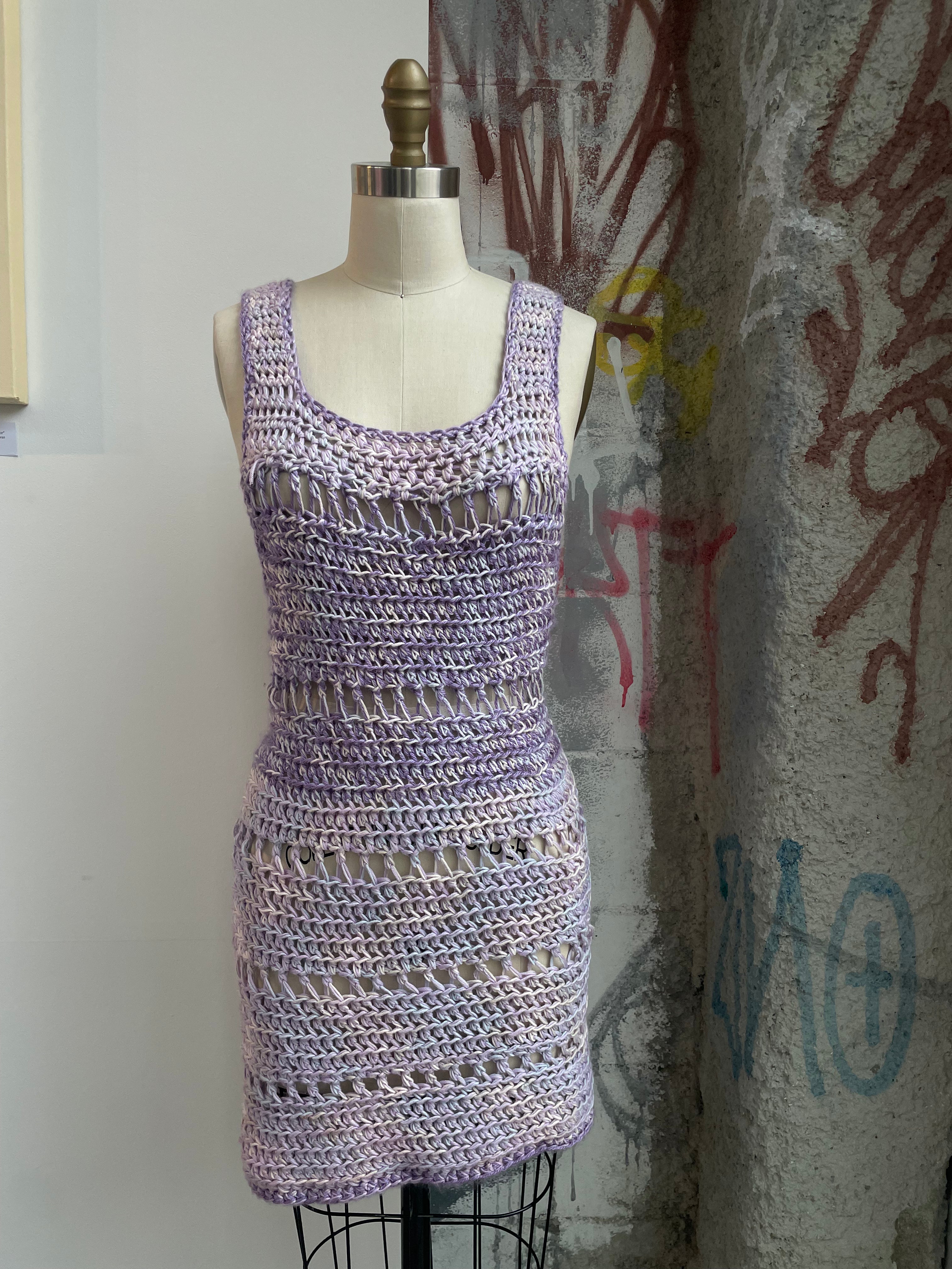Purple Handmade Crochet Dress