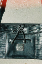 Load image into Gallery viewer, Black Leather Shoulder Bag w/Tie Detail