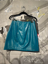 Load image into Gallery viewer, Vintage Aqua Leather Skirt