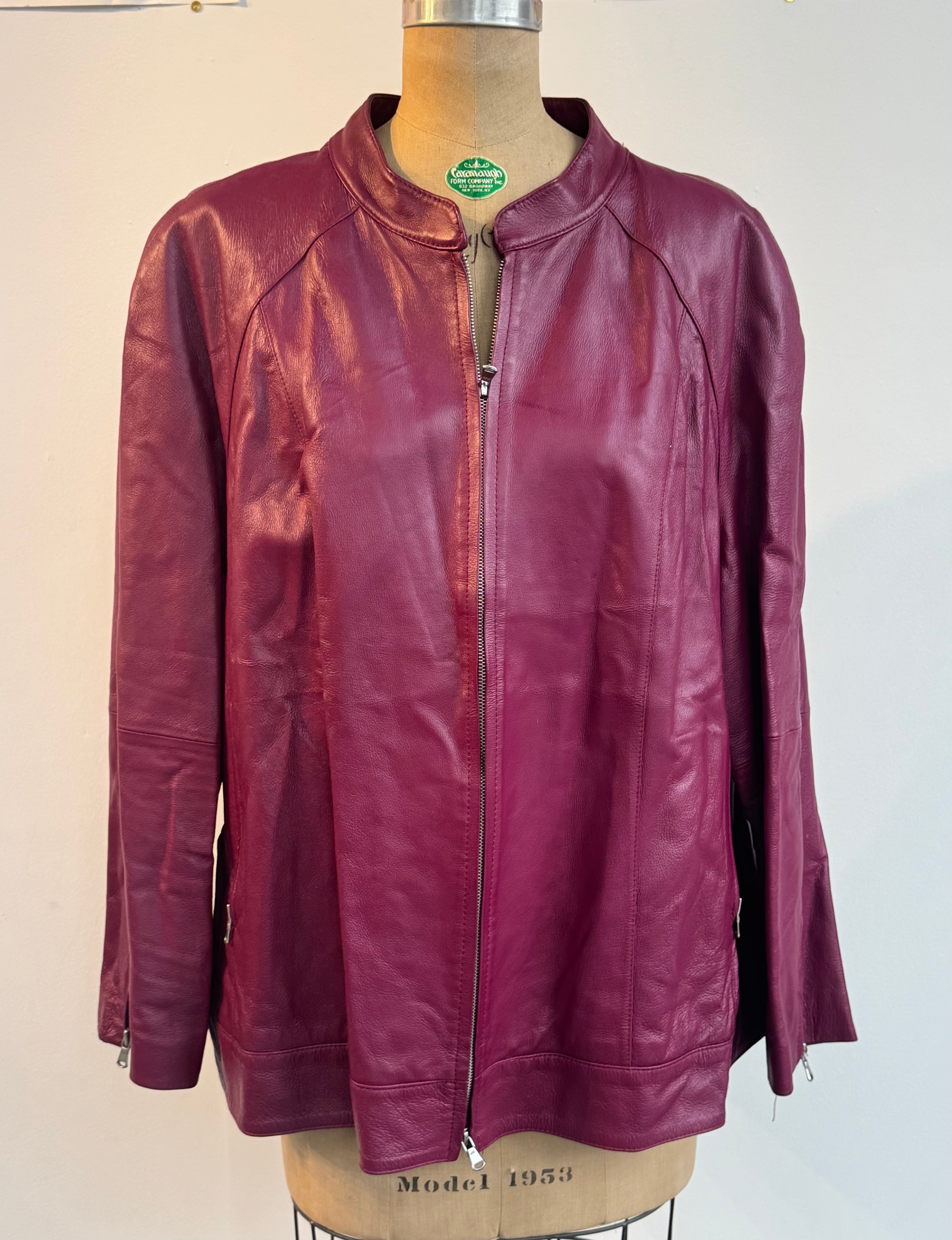 Purple Leather Moto Jacket Everythings Fine Vintage Purple Leather Moto Jacket Everythings Fine Vintage