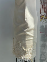 Load image into Gallery viewer, 100% Silk Cream Mini Dress with Embellished Hem