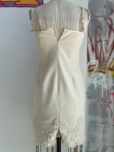 Load image into Gallery viewer, 100% Silk Cream Mini Dress with Embellished Hem