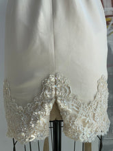 Load image into Gallery viewer, 100% Silk Cream Mini Dress with Embellished Hem