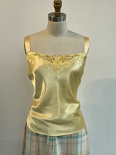 Load image into Gallery viewer, Yellow Satin Embroidered Cami