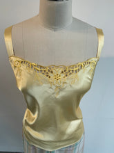 Load image into Gallery viewer, Yellow Satin Embroidered Cami