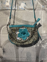 Load image into Gallery viewer, Snakeskin Teal Chain Mini Bag