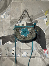 Load image into Gallery viewer, Snakeskin Teal Chain Mini Bag