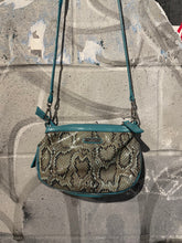 Load image into Gallery viewer, Snakeskin Teal Chain Mini Bag