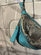 Load image into Gallery viewer, Snakeskin Teal Chain Mini Bag