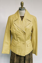 Load image into Gallery viewer, Butter Yellow Double Breasted Leather Jacket