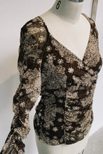 Load image into Gallery viewer, Brown Paisley Mesh Top