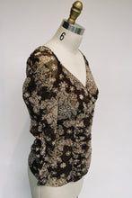 Load image into Gallery viewer, Brown Paisley Mesh Top