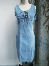 Load image into Gallery viewer, 90s Era Denim Lace Up Dress