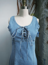 Load image into Gallery viewer, 90s Era Denim Lace Up Dress