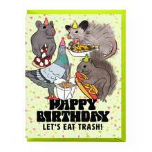 Load image into Gallery viewer, Trash Animals Birthday Card: Clear sleeve
