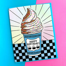 Load image into Gallery viewer, Deli Cup Soft Serve Birthday Card: Clear sleeve
