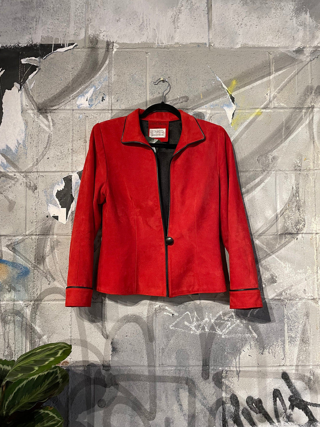 Sherry Michals Red Suede Blazer