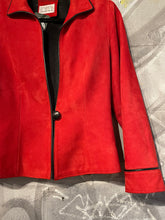 Load image into Gallery viewer, Sherry Michals Red Suede Blazer
