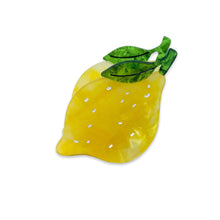 Load image into Gallery viewer, Midi Lemon Hair Claw Clip
