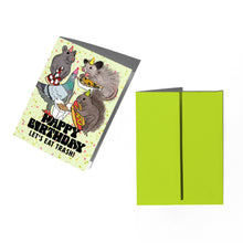 Load image into Gallery viewer, Trash Animals Birthday Card: Clear sleeve
