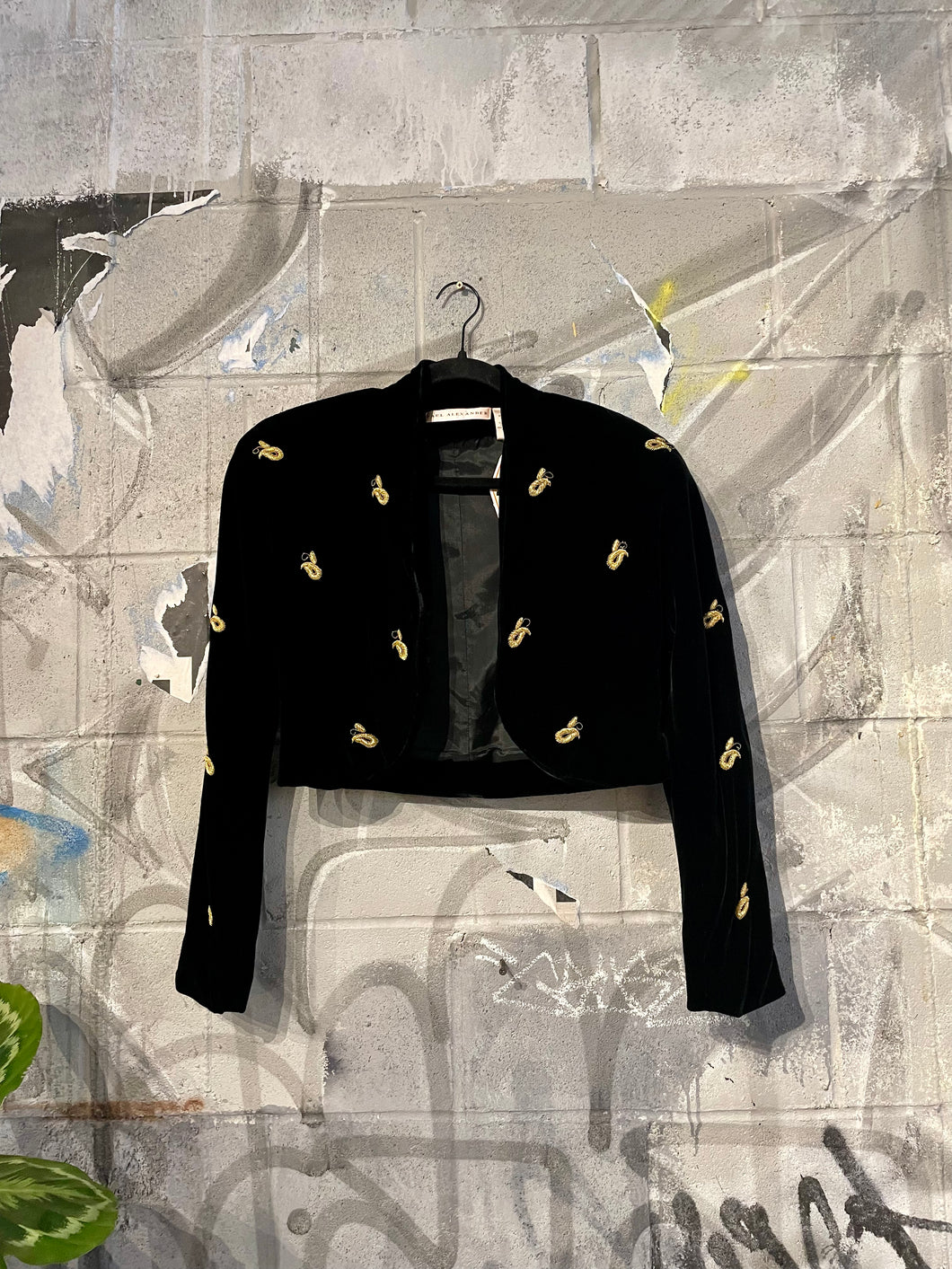 1990s Black Velvet Bolero