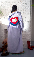 Load image into Gallery viewer, NO ROBE | Cozy Purple &#39;NO&#39; Upcycled Robe with Metallic Patch
