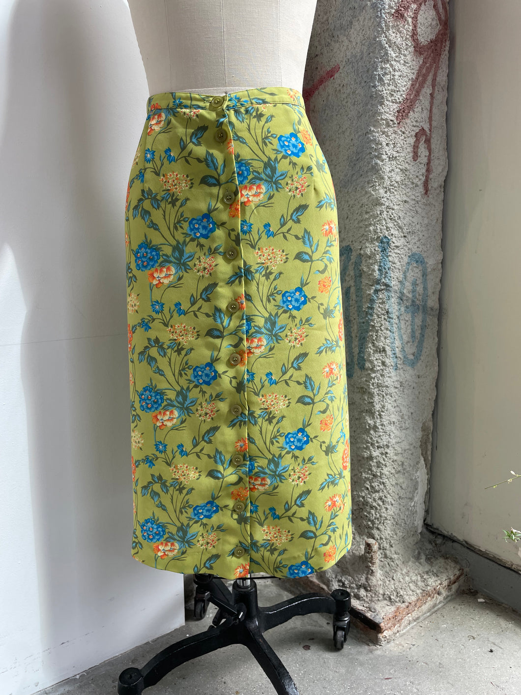 90s Floral Button Skirt x Jennifer Moore