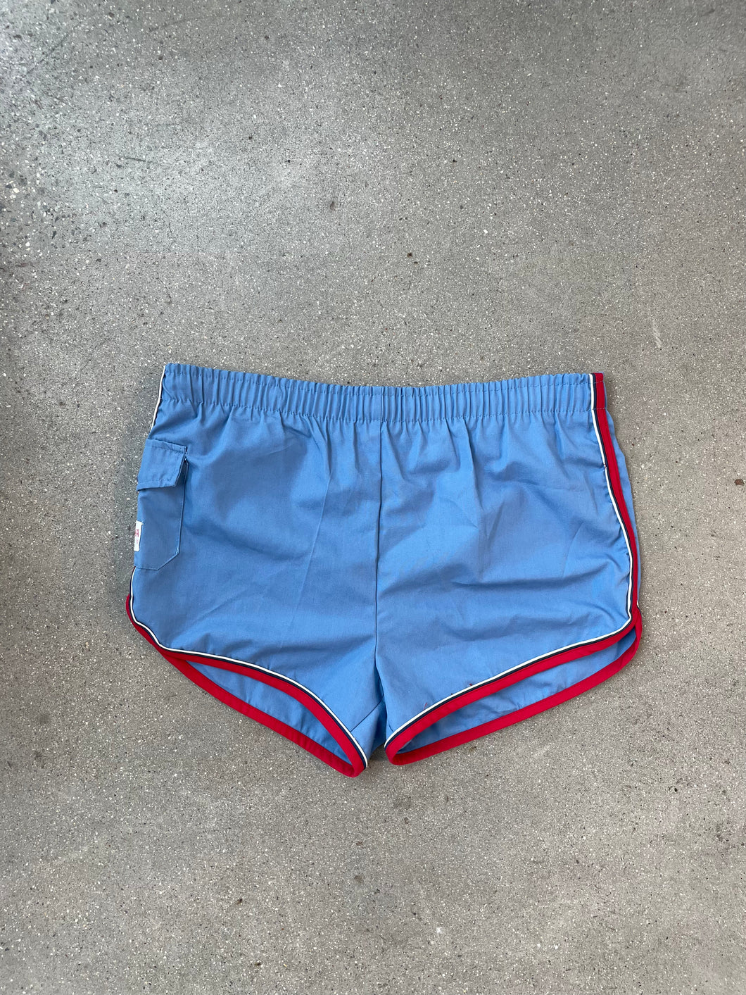 90s Vintage Light Blue Swim Shorts