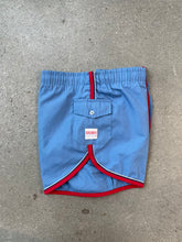 Load image into Gallery viewer, 90s Vintage Light Blue Swim Shorts
