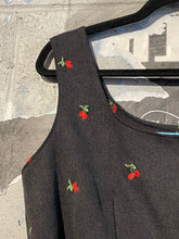 Load image into Gallery viewer, Upcycled Cherry Print Denim Bustier Tank
