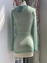 Load image into Gallery viewer, Y2K Mint Green Mesh Long Sleeves Top
