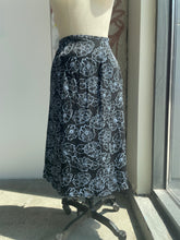 Load image into Gallery viewer, 100% Silk Skirt w/ Blue Flowers
