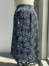 Load image into Gallery viewer, 100% Silk Skirt w/ Blue Flowers
