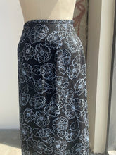 Load image into Gallery viewer, 100% Silk Skirt w/ Blue Flowers

