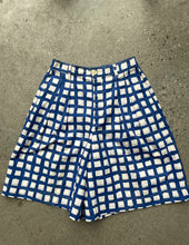 Load image into Gallery viewer, High Waisted Bermuda Shorts Funky Plaid BLUE
