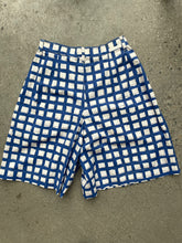 Load image into Gallery viewer, High Waisted Bermuda Shorts Funky Plaid BLUE

