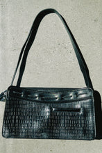 Load image into Gallery viewer, Black Leather Shoulder Bag w/Tie Detail
