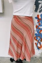 Load image into Gallery viewer, Y2K Pink/Red/Brown Diagonal Stripe Midi Skirt
