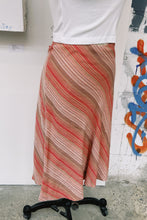 Load image into Gallery viewer, Y2K Pink/Red/Brown Diagonal Stripe Midi Skirt

