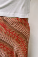 Load image into Gallery viewer, Y2K Pink/Red/Brown Diagonal Stripe Midi Skirt
